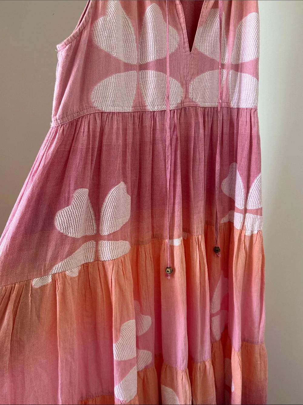 Pearl and Caviar Floral Jacquard Tiered Maxi Dress S/M - Picture 6 of 12